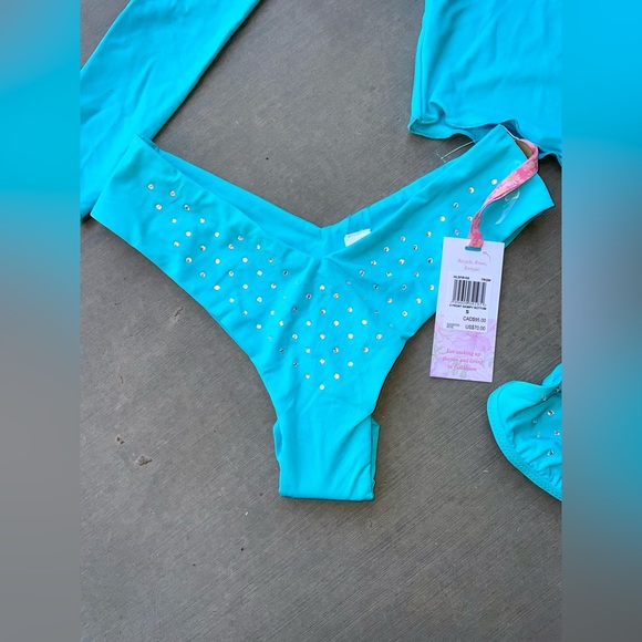 LOVESHACKFANCY X HURLEY BLUE RHINESTONE 3 PIECE SET - Picture 8 of 8